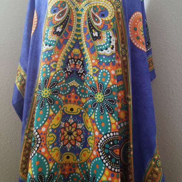 Just In: New/NWT Blue/Orange Kaftan Abaya Cover-up - Picture 6 of 14